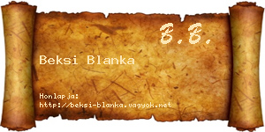 Beksi Blanka névjegykártya